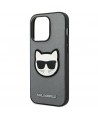 Karl Lagerfeld Saffiano Choupette Head Patch case for iPhone 14 Pro - silver