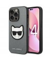 Karl Lagerfeld Saffiano Choupette Head Patch case for iPhone 14 Pro Max - silver