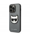 Karl Lagerfeld Saffiano Choupette Head Patch case for iPhone 14 Pro Max - silver