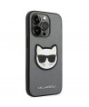Karl Lagerfeld Saffiano Choupette Head Patch case for iPhone 14 Pro Max - silver
