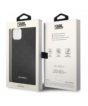 Karl Lagerfeld 3D Monogram Case for iPhone 14 Plus - Black
