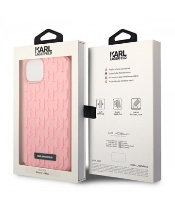 Karl Lagerfeld 3D Monogram Case for iPhone 14 Plus - Pink