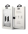 Karl Lagerfeld Liquid Glitter Big KL case for iPhone 14 - silver