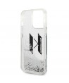 Karl Lagerfeld Liquid Glitter Big KL case for iPhone 14 Pro - silver