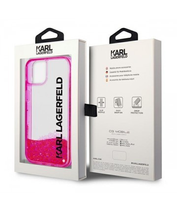 Karl Lagerfeld Liquid Glitter Elong Case for iPhone 14 Plus - Pink