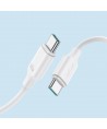Joyroom Long-Lasting Series A9 USB-C / USB-C PD QC cable 60W 3A 1m - white