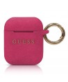 Guess GUACCSILGLFU AirPods cover fuchsia / fuchsia Silicone Glitter