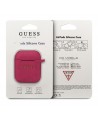 Guess GUACCSILGLFU AirPods cover fuchsia / fuchsia Silicone Glitter