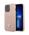 Guess GUHCP13LPSATPP iPhone 13 Pro / 13 6.1 "pink / pink hardcase SaffianoTriangle Logo Cardslot