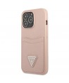 Guess GUHCP13LPSATPP iPhone 13 Pro / 13 6.1 "pink / pink hardcase SaffianoTriangle Logo Cardslot