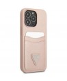 Guess GUHCP13LPSATPP iPhone 13 Pro / 13 6.1 "pink / pink hardcase SaffianoTriangle Logo Cardslot