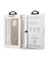 Guess GUHCP13LPSATPP iPhone 13 Pro / 13 6.1 "pink / pink hardcase SaffianoTriangle Logo Cardslot