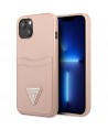 Guess GUHCP13MPSATPP iPhone 13 6.1 "pink / pink hardcase SaffianoTriangle Logo Cardslot