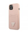 Guess GUHCP13MPSATPP iPhone 13 6.1 "pink / pink hardcase SaffianoTriangle Logo Cardslot