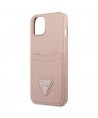 Guess GUHCP13MPSATPP iPhone 13 6.1 "pink / pink hardcase SaffianoTriangle Logo Cardslot