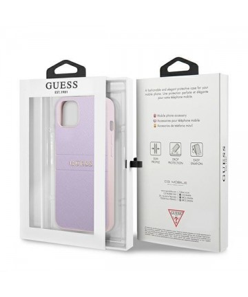 Guess GUHCP13SPSASBPU iPhone 13 mini 5,4 "purple / purple Saffiano Hot Stamp & Metal Logo