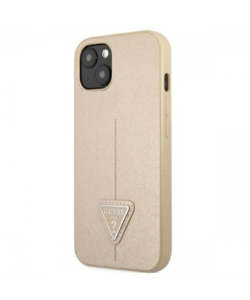 Guess GUHCP13SPSATLE iPhone 13 mini 5,4 "beige / beige hardcase SaffianoTriangle Logo