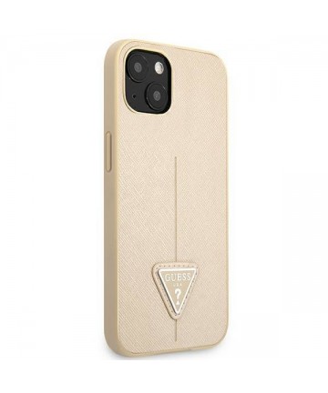 Guess GUHCP13SPSATLE iPhone 13 mini 5,4 "beige / beige hardcase SaffianoTriangle Logo