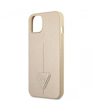 Guess GUHCP13SPSATLE iPhone 13 mini 5,4 "beige / beige hardcase SaffianoTriangle Logo