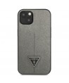 Guess GUHCP13SPSATLG iPhone 13 mini 5,4 "silver / silver hardcase SaffianoTriangle Logo