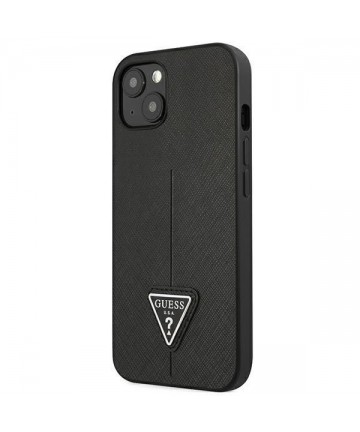 Guess GUHCP13SPSATLK iPhone 13 mini 5,4 "black / black hardcase SaffianoTriangle Logo