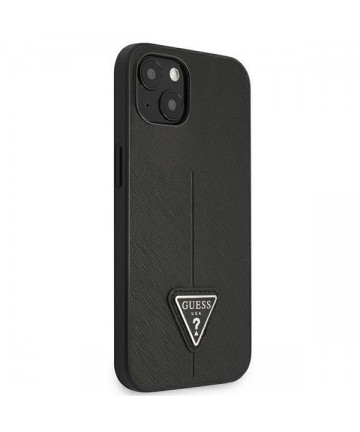 Guess GUHCP13SPSATLK iPhone 13 mini 5,4 "black / black hardcase SaffianoTriangle Logo