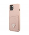 Guess GUHCP13SPSATPP iPhone 13 mini 5,4 "pink / pink hardcase SaffianoTriangle Logo Cardslot