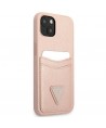 Guess GUHCP13SPSATPP iPhone 13 mini 5,4 "pink / pink hardcase SaffianoTriangle Logo Cardslot