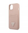 Guess GUHCP13SPSATPP iPhone 13 mini 5,4 "pink / pink hardcase SaffianoTriangle Logo Cardslot