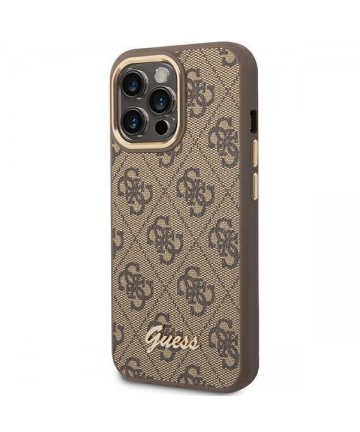 Guess GUHCP14LHG4SHW iPhone 14 Pro 6.1 "brown / brown hard case 4G Vintage Gold Logo