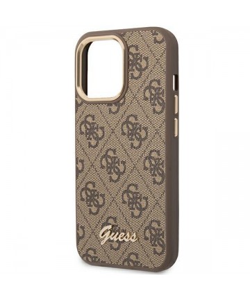 Guess GUHCP14LHG4SHW iPhone 14 Pro 6.1 "brown / brown hard case 4G Vintage Gold Logo