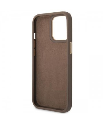 Guess GUHCP14LHG4SHW iPhone 14 Pro 6.1 "brown / brown hard case 4G Vintage Gold Logo