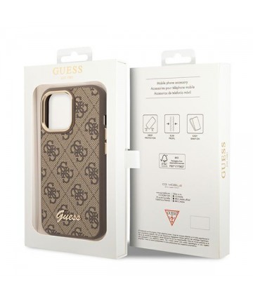 Guess GUHCP14LHG4SHW iPhone 14 Pro 6.1 "brown / brown hard case 4G Vintage Gold Logo