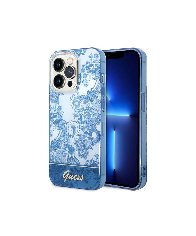 Guess GUHCP14LHGPLHB iPhone 14 Pro 6.1" blue/blue hardcase Porcelain Collection