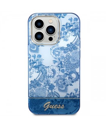Guess GUHCP14LHGPLHB iPhone 14 Pro 6.1" blue/blue hardcase Porcelain Collection