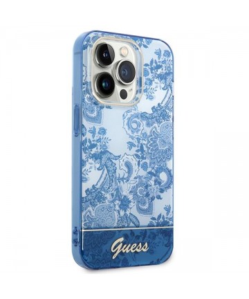 Guess GUHCP14LHGPLHB iPhone 14 Pro 6.1" blue/blue hardcase Porcelain Collection