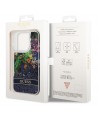 Guess GUHCP14LLFLSB iPhone 14 Pro 6.1 "blue / blue hardcase Flower Liquid Glitter