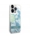 Guess GUHCP14LLFLSN iPhone 14 Pro 6.1" green/green hardcase Flower Liquid Glitter