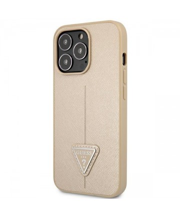 Guess GUHCP14LPSATLE iPhone 14 Pro 6,1 "beige / beige hardcase SaffianoTriangle Logo