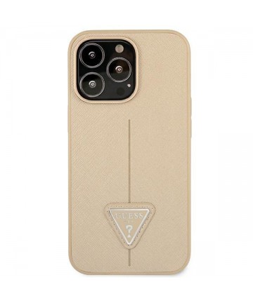 Guess GUHCP14LPSATLE iPhone 14 Pro 6,1 "beige / beige hardcase SaffianoTriangle Logo