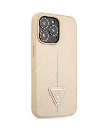 Guess GUHCP14LPSATLE iPhone 14 Pro 6,1 "beige / beige hardcase SaffianoTriangle Logo