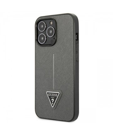 Guess GUHCP14LPSATLG iPhone 14 Pro 6.1 "silver / silver hardcase SaffianoTriangle Logo
