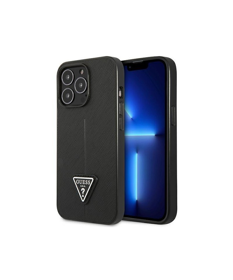 Guess GUHCP14LPSATLK iPhone 14 Pro 6.1" black/black hardcase SaffianoTriangle Logo