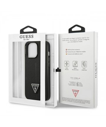 Guess GUHCP14LPSATLK iPhone 14 Pro 6.1" black/black hardcase SaffianoTriangle Logo