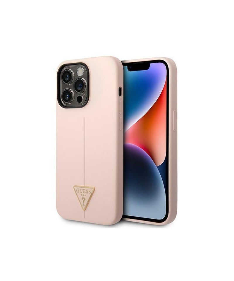 Guess GUHCP14LSLTGP iPhone 14 Pro 6.1" pink/pink hardcase Silicone Triangle