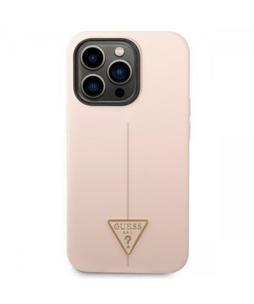 Guess GUHCP14LSLTGP iPhone 14 Pro 6.1" pink/pink hardcase Silicone Triangle