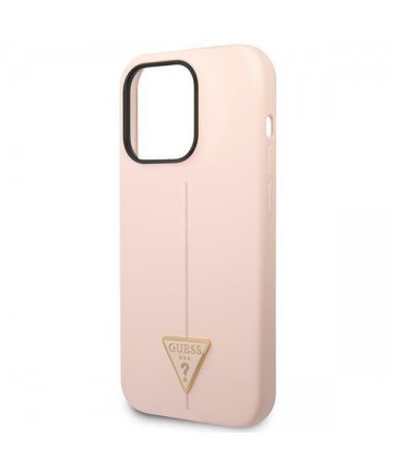 Guess GUHCP14LSLTGP iPhone 14 Pro 6.1" pink/pink hardcase Silicone Triangle