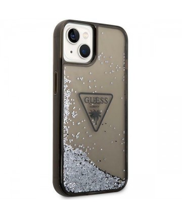 Guess GUHCP14MLFCTPK iPhone 14 Plus 6.7" black/black hardcase Liquid Glitter Palm Collection