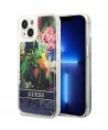 Guess GUHCP14MLFLSB iPhone 14 Plus 6.7 "blue / blue hardcase Flower Liquid Glitter