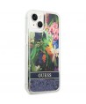 Guess GUHCP14MLFLSB iPhone 14 Plus 6.7 "blue / blue hardcase Flower Liquid Glitter
